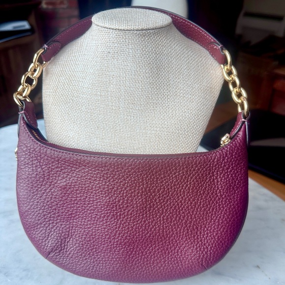 COACH Mini Payton Hobo Bag in Merlot with Gold Accents - Picture 2 of 6